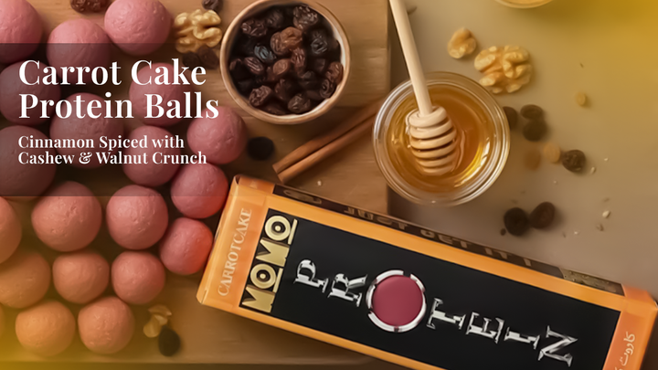 CARROT CAKE Protein Balls: Cinnamon Spiced with Cashew & Walnut