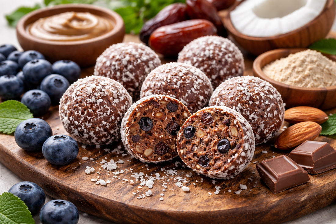 MOMO COCOBERRY Protein Balls: Vegan Berry and Coconut Bliss