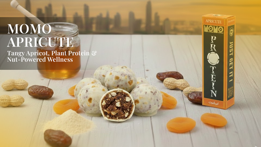 MOMO APRICUTE: Tangy Apricot, Plant Protein & Nut-Powered Wellness